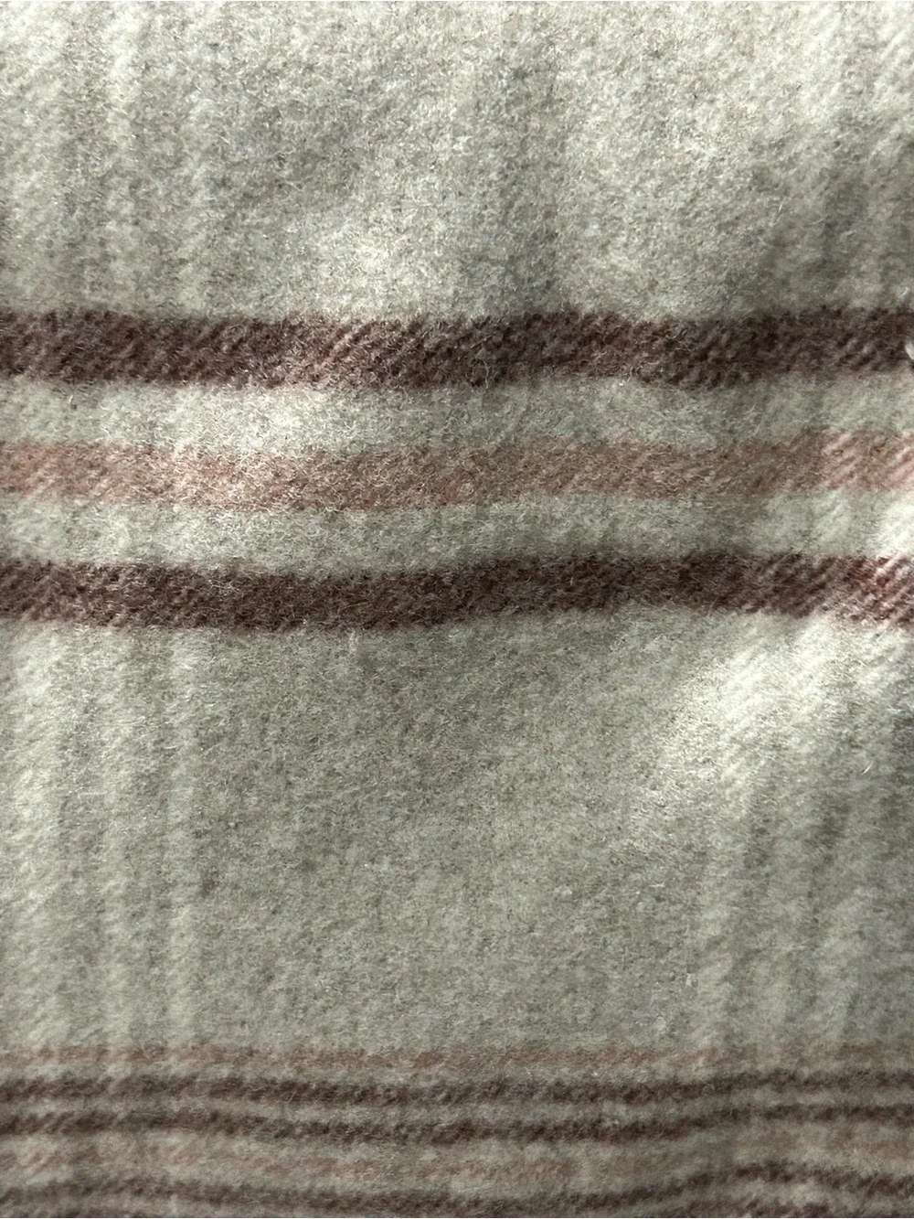 Pendleton Cream Blanket with Brown Stripe Accents 100% Wool